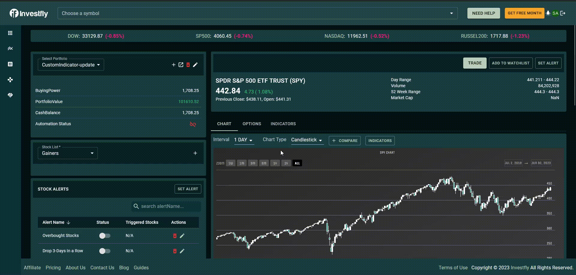 Navigating the Investfly portfolio workspace